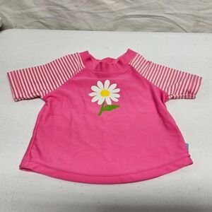 i play. Rash Guard Baby Girls 6-12M Pink Daisy Striped‎ UPF 50+ Swim Shirt